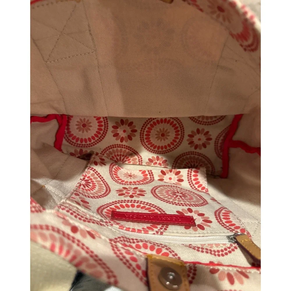 Tommy Hilfiger Medallion Floral Boho Canvas Tote Pink Red Bag Hawaiian